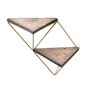 Hanah Home Wr075 Estantería de Pared de Madera Maciza Nogal y Dorado